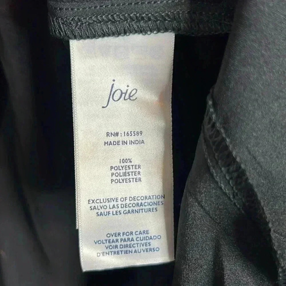 Joie Black Long Sleeve Smocked Neck Top Limited Edition Size L - Picture 10 of 13